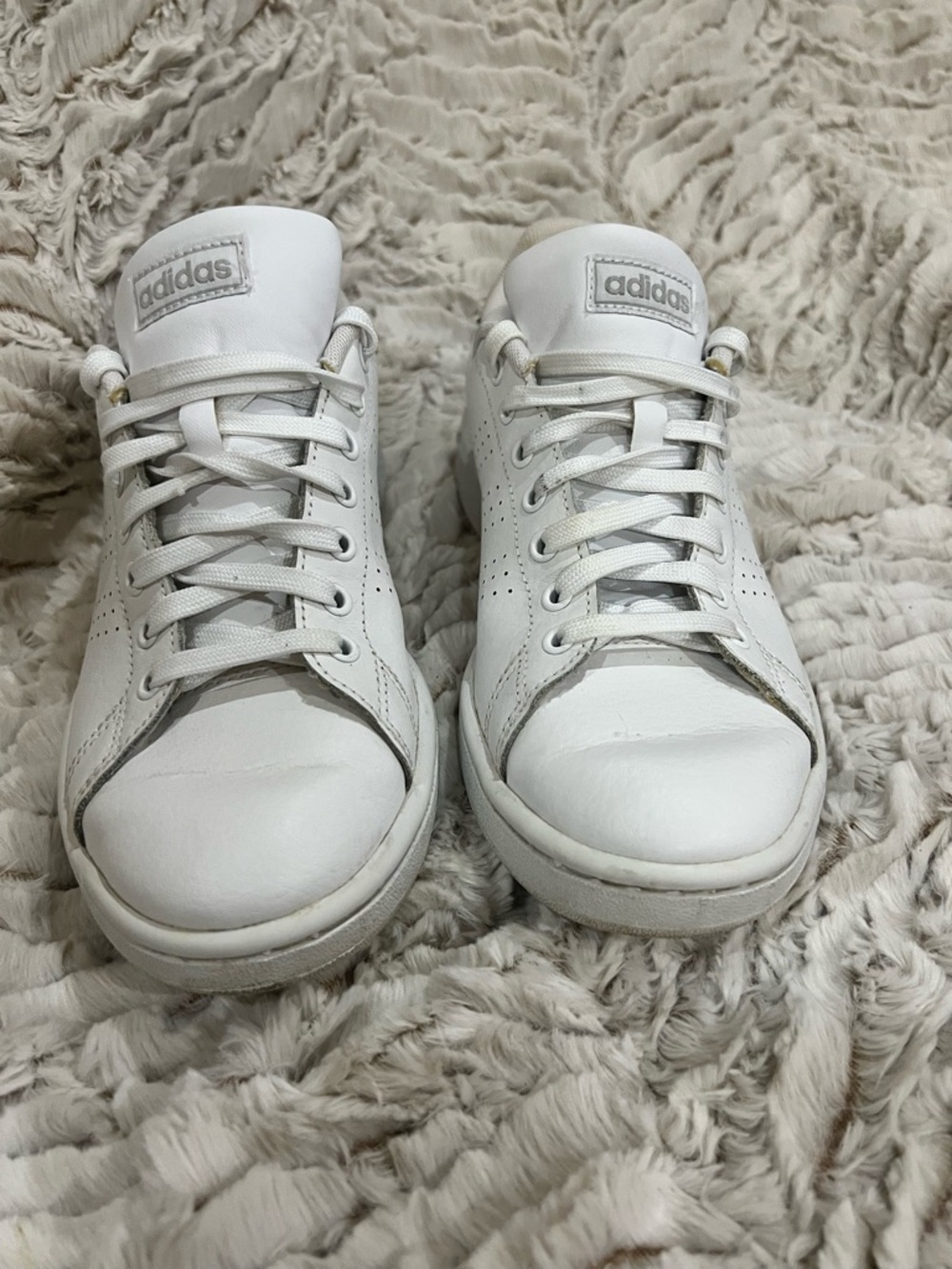Women's Adidas White Leather Classic Lace-Up Sneakers